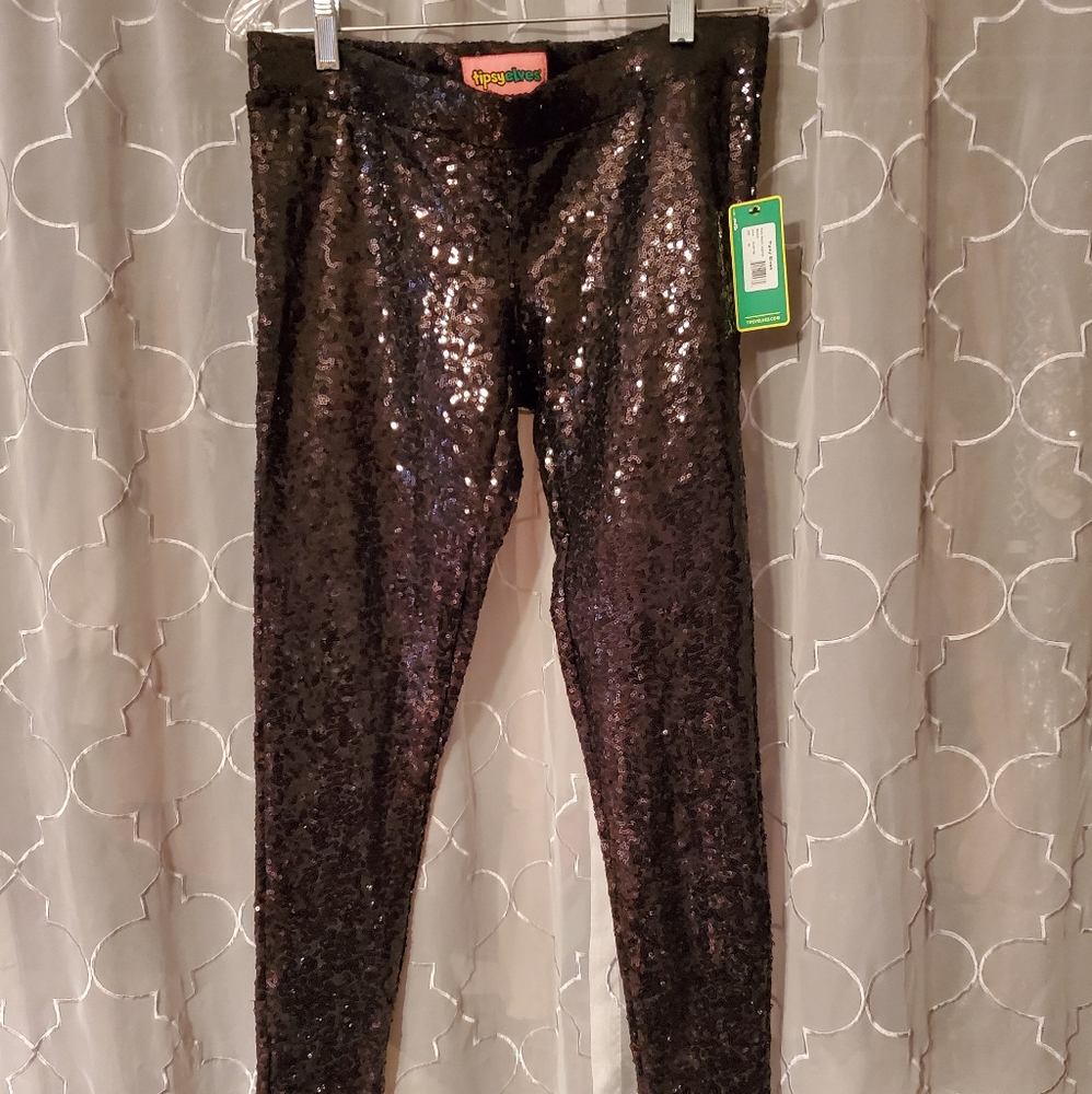 Black sequin leggings **new with tags**